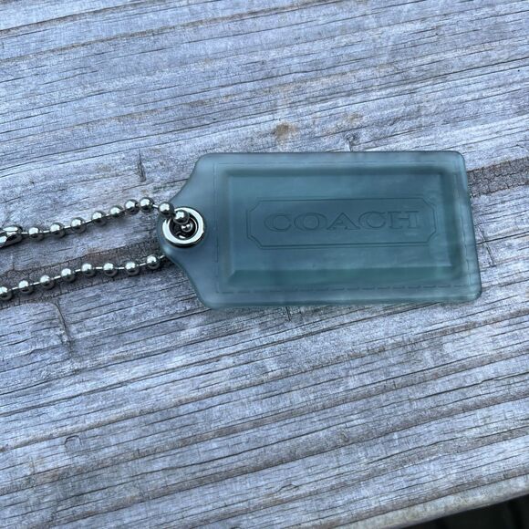 COACH Translucent Blue  PLASTIC - Bag Hang Tag / Key Chain / Fob 2.5” - Picture 1 of 5